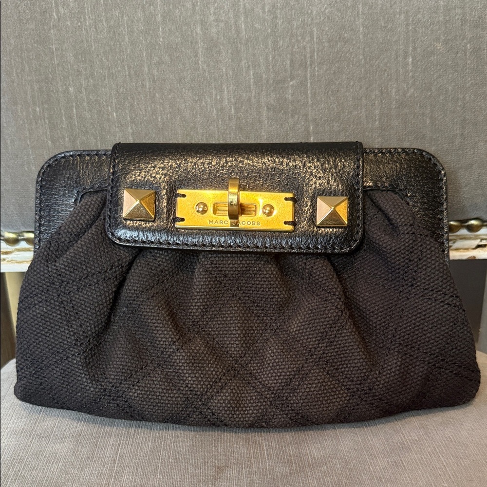 Marc Jacobs Black and Gold Clutch